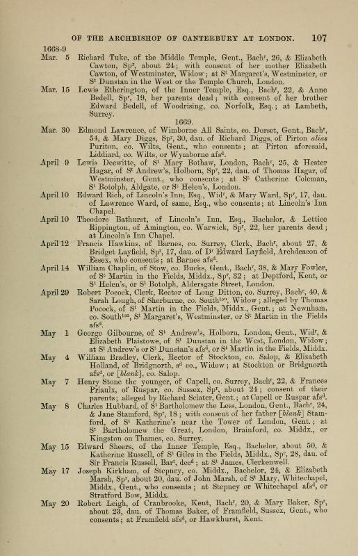The publications of the Harleian society 1886 p.107